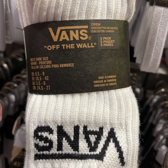 Vans Socks 3 pairs set CREW VANS.
"OFF THE WALL" White/Black
NWT - Picture 12 of 16